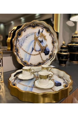 Royking Horse 2 Li Yuvarlak Tepsi 39x4-34x4 Cm Fx 021