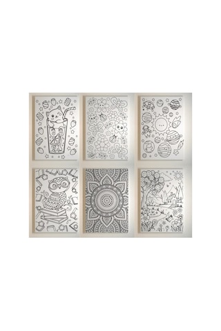 6 Adet 25 X 35 Cm Uv Baskılı Tuval Boyama Seti Boyasız Fırçasız S