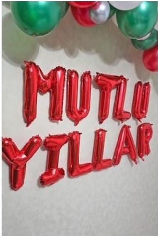 40 Cm Mutlu Yıllar Folyo Balon Seti 16 Inch 11 Harf Yılbaşı Balonu