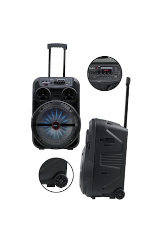 Midex 280 Watt Portatif Taşınabilir Karaoke Eğlence Mikrofonlu Ses Sistemi Mxr-280 Bluetooth Kayıt Usb Şarjlı