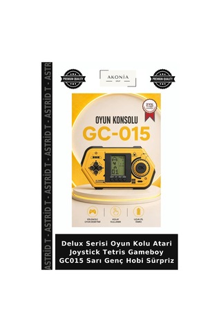 Delux Serisi Oyun Kolu Atari Joystick Tetris Gameboy Gc015 Sarı Genç Hobi Sürpriz