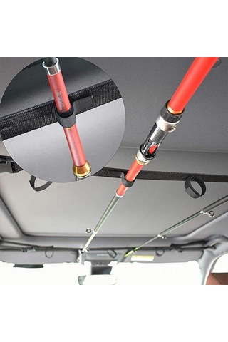 2 Paket Araba Olta Tutucu, 5 Çubuk Olta Depolama Raf,siyah