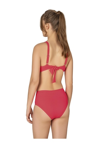 Endeep Kadın Büyük Beden Destekli Büzgü Detaylı Nar Çiçeği Bikini Takımı-nar Çiçeği Narçiçeği
