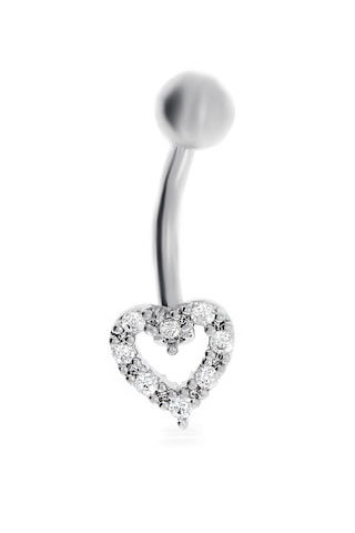 Kadın Çelik Kalp Model Piercing Gümüş