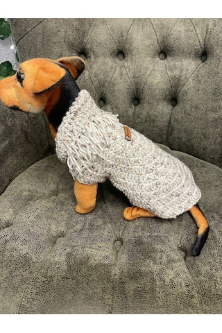 Pati Kedi Köpek Örme Ponponlu Püsküllü Gri Renkli Giyim Pet