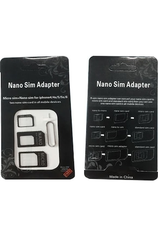 Nano Ve Micro Sim Kartları Için Sim Kartı Adaptörü