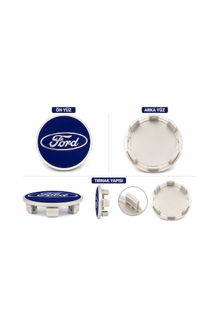 Ford Jant Göbeği Göbek Kapağı 4 Adet Jant Orta Kapak
