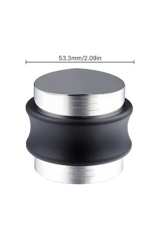 Createtech 53.3mm 2'si 1 Arada Kahve Dağıtıcı Ve Pres Paslanmaz Çelik Espresso Düzleştirici Ayarlanabilir Siyah Siyah