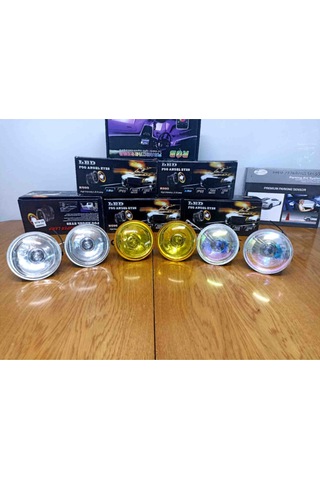 Sis Farı Seti Üniversal 90mm Sarı 2 Adet + H3 Ampül