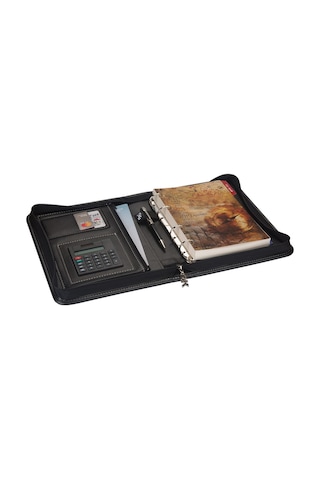 Organizer Ajanda Tarihsiz Kareli 4 Halkalı 21x27 CM Siyah