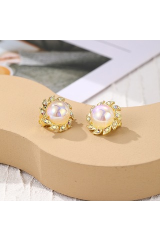 E2209-12 Renkli İnci Barok Küpe İnci Kulak Klipsi Kulak Piercing Olmadan Kadınlar