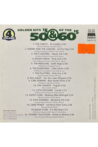 Plak Değildir Cd Dir Cd Golden Hits Of The 50's & 60's Volume 4