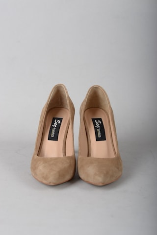 Seç Kundura 4292 Hakiki Deri Stiletto 9 CM Vizon Süet Vizon