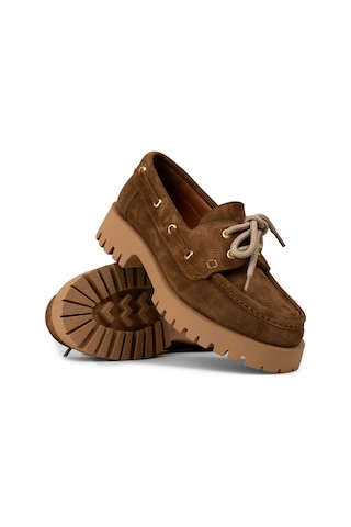 Deery Kadın Hakiki Süet Taba Renkli Marin Loafer - 02036ztbac01