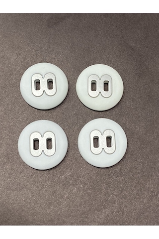 İtalyan Kaban Mont Düğmesi / 4 Lü Set / Kırık Beyaz