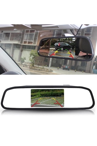 Rg-204 4.3'' Araba Dikiz Aynası Ekran Güvenlik Park Dikiz Aynası 8-led Kamera İle