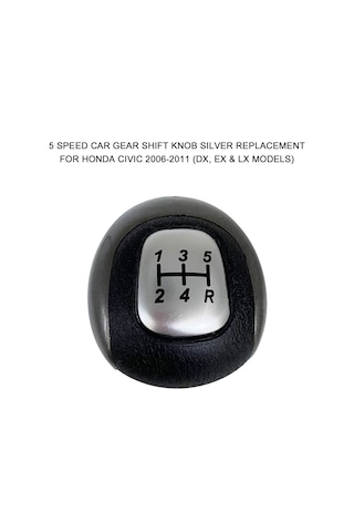 Wezone Honda Civic 2006-2011 Dx/ex/lx İçin 5 Vites Deri-metal Vites Kolu Gümüş/siyah Seçenekli - Parça No:54102-sna-a01 Diğer