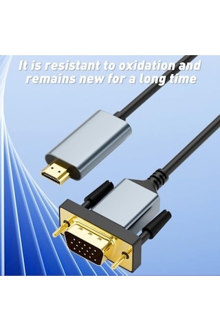 Hdmı To Vga Dönüştürücü Kablo 1080p 60hz Full Hd Hdtv Hdmı Çıkıştan Vga Monitör Projeksiyon Bağlan