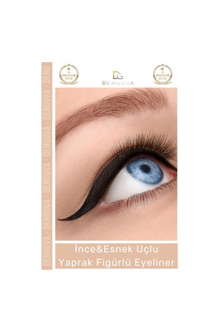 Eyeliner Yoğun Siyah Pigment Gün Boyu Etkili Kalıcı İnce Esnek Uçlu Yaprak Figürlü Eyeliner Diğer
