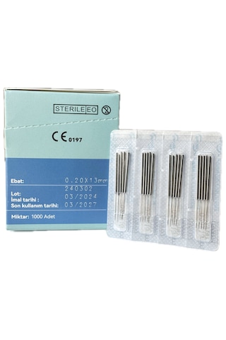Akupunktur İğnesi Kuru İğne 0.20x13 Mm Beşli Tüpsüz 1000 Adet
