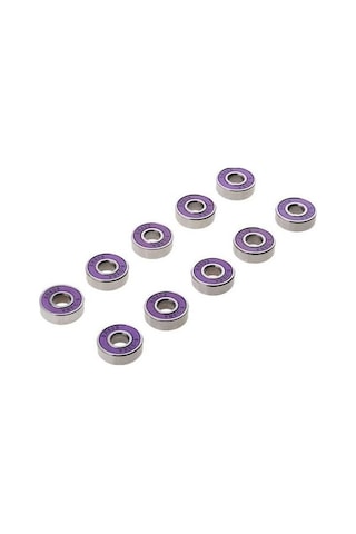 Hfambition 10 Adet 608rs Hızlı Sessiz Kaykay Rulmanı - İki Satırlı Dört Tekerlekli Evrensel Kullanim - Mor Kapak Mor