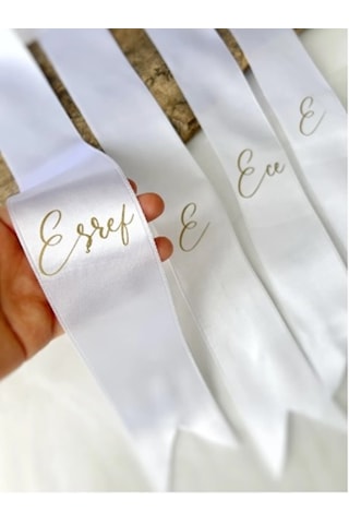 Gelin Damat Isimli Tören Takı Kurdelesi 2 Adet B-44