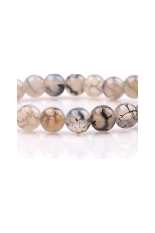 Tesbih Sakarya Yosunlu Gri Akik Taşı Doğaltaş Unisex Bileklik Gri