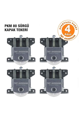 İmt Aksesuar Pkm 80 4 Adet Sürgülü Dolap Kapağı Ve Gardrop Sürgü Kapağı Tekeri Metalik