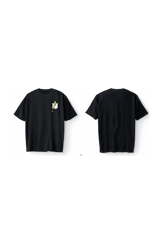 Bumeta Minyon Minion Baskılı Cartoon Graphic Oversize Unisex Tişört T-shirt Siyah