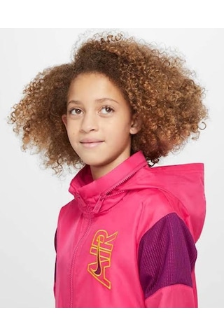 Nike Air Dokuma Kapüşonlu Genç Çocuk Ceketi Pembe