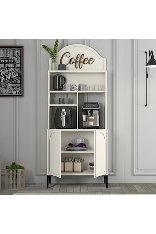 Lyon Kahve Köşesi 80cm - Krem / Siyah