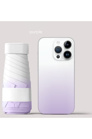 Yystore Kadın Altı Kemikli Ultra Hafif Mini Güneş Şemsiyesi Degrade Renk Xycz8656 Mor