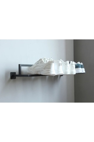 Aju Metal Ayakkabı Rafı Duvara Monte Ayakkabılık Modern Şık Tasarım Özel Ayakkabı Çizme Depolama 1 Adet Siyah