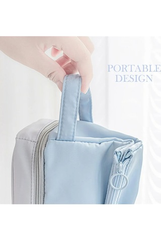 Aubyhe Geniş Kabinli Kumaş Kalem Kutusu, Çok Bölmeli, Dikey Fermuar İle Genişletilebilir, Öğrenci Okul Malzemesi, Seyahat/makyaj Kutusu - Lacivert Blue