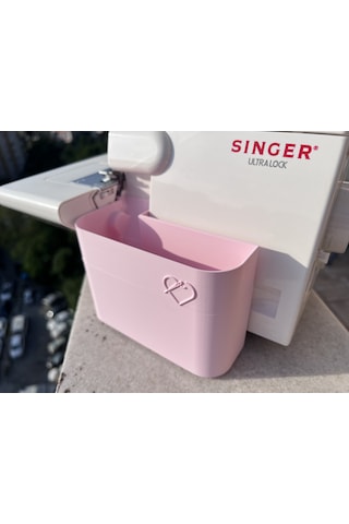 Singer Overlok Makinası Çöp Kutusu Pembe