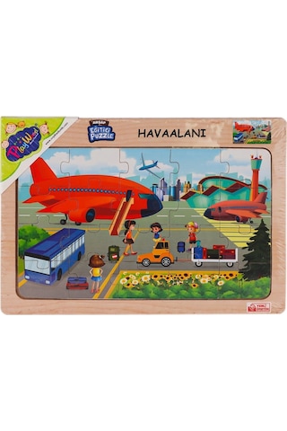 Ony-233-234-235-236 Ahşap Eğitici Puzzle Havaalanı -onyıl Oyuncak