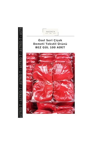 Özel Seri Çiçek Demeti Tekstil Ürünü Bez Gül 100 Adet Çok Renkli