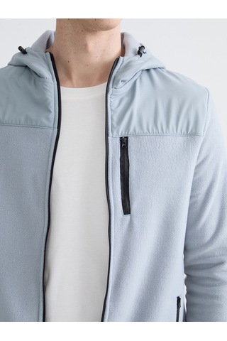 Lcwaıkıkı Classic Gri Kapüşonlu Polar Erkek Fermuarlı Sweatshirt
