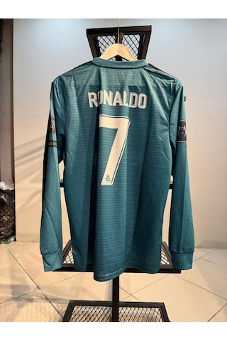 Real Madrid Ronaldo Uzun Kol Turkuaz Futbol Forması Çok Renkli