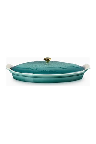Le Creuset Kapaklı Seramik Balık Pişirme Kabı, 34 Cm Blue Riviera
