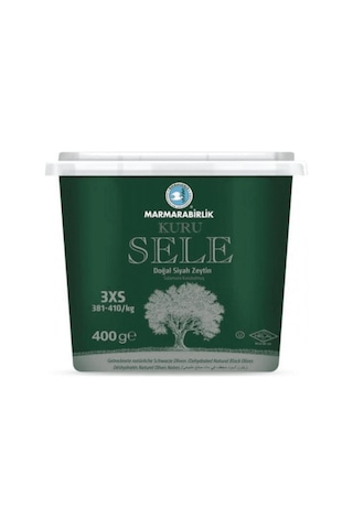 Marmarabirlik Kuru Sele 381-410 KB 3XS Siyah Zeytin Kutu 12 x 400 G