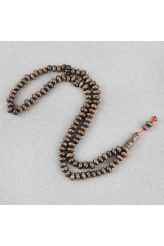 Şimşir Ağacı Renkli Vernikli 99luk Tekerlek Kesim 7x5mm Tesbih - Koyu Kahverengi Kahverengi