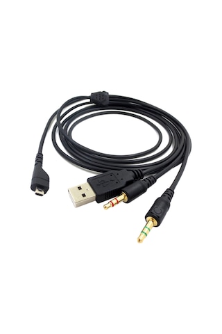 Sones Zs0224 Steelseries Arctis 3 / 5 / 7 / Pro İçin 3 Uçlu Kulaklık Ses Kablosu Siyah