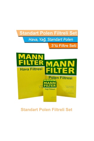 Citroen C3 1.2 Puretech Otomatik Mann Filtre Bakım Seti 2019-2024 Hava+yağ+standart Polen