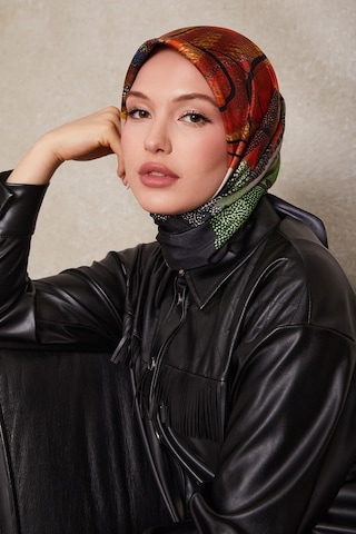 Levidor Karmaşık Desen Twill İpek Eşarp-0915 Siyah