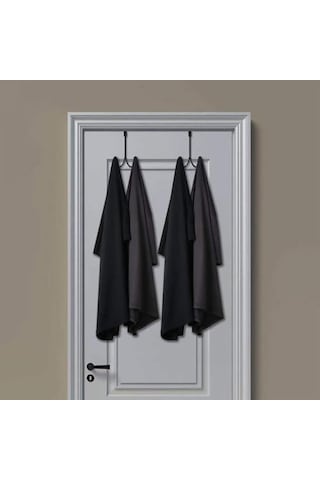 Aputue Kapı Askısı Door Hook, 2 Adet Çift Kancalı Siyah Metal Organizatör, Banyo Ve Yatak Odası İçin Ağır Hizmet Tipi Askı Aparatı, Havlu Bornoz Ceket İçin Çizilmez Süngerli Kapı Arkası Askısı