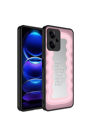 Xiaomi Redmi Note 12 5g Kılıf Aynalı Desenli Kamera Korumalı Parlak Zore Mirror Kapak Ayna