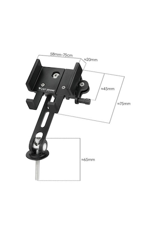 Tongxida Yp0715080 Alüminyum Telefon Tutucu, Siyah, Bisiklet Montajı, Bisiklet Gps Braketi, Uygun Siyah