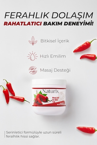 Naturix Paprika Biberli Balsam Masaj Jeli 2 x 500 ML