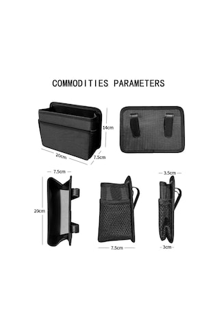 Gri Katlanabilir Çok Amaçlı Araba Çöp Kutusu, Çöp Torbalı Askılı Saklama Kutusu, Ev Ve Ofis İçin Çok Cepli Tasarım